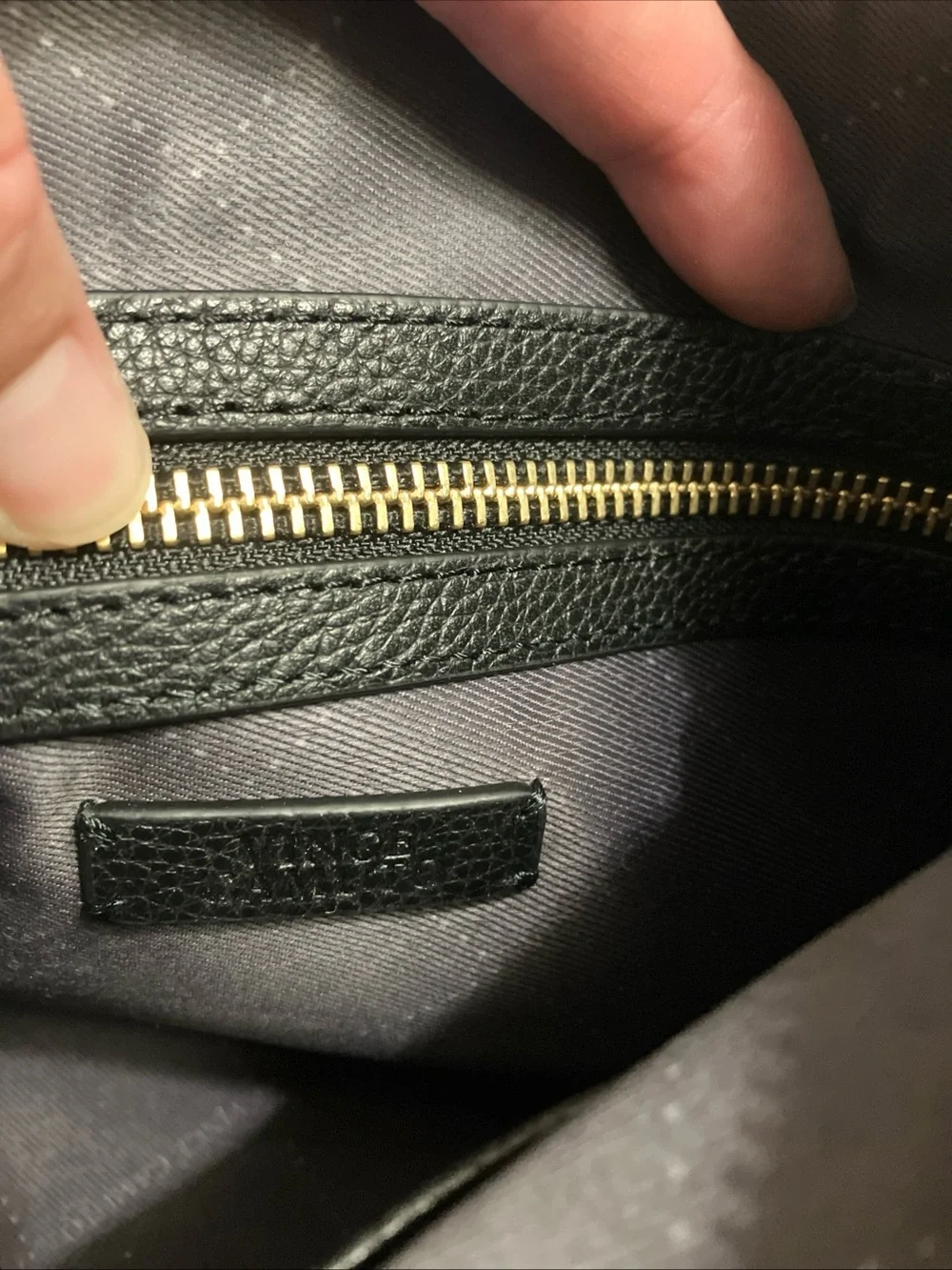 Vince Camuto Black Lisha Leather Shoulder Bag with Gold-Tone Studs